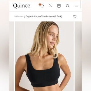 Quince Organic Cotton Bra- size Small 🖤